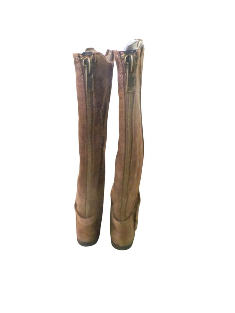 NWOT B-5 “Kayla” Knee High Boots Bulldog Zips Side Buckle Brown. 7.5 - Picture 2 of 8